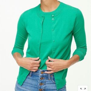 J.Crew Classic‎ Cotton Cardigan Sweater Green XS NWT IN PACKAGING